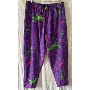 Vintage 80s Inspired Gecko Hawaii Wild Splatter Beach Pants Size XL NWT